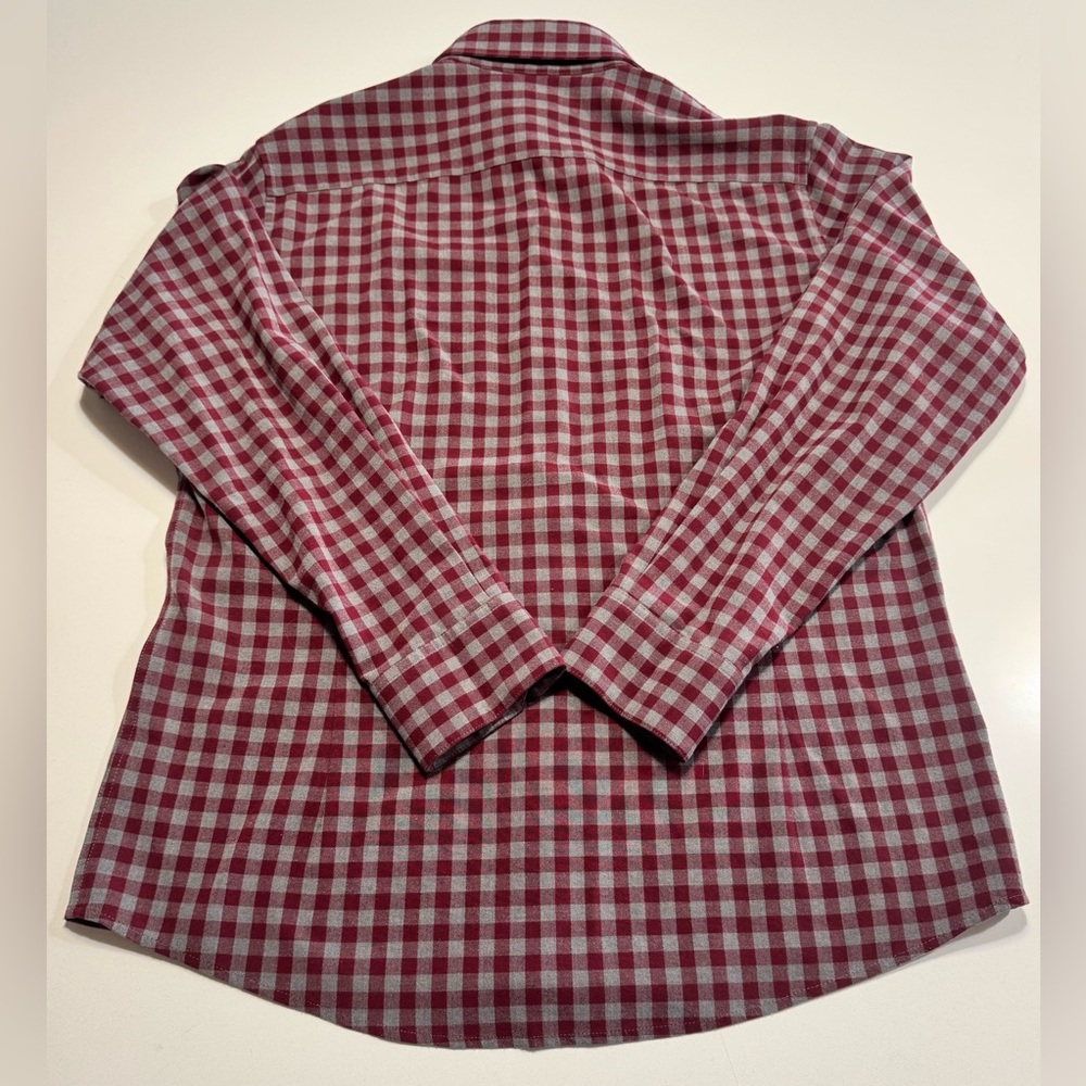 Mizzen + Main Mens XL Trim Fit Plaid Red Athleisure Performance City Flannel - Picture 2 of 8